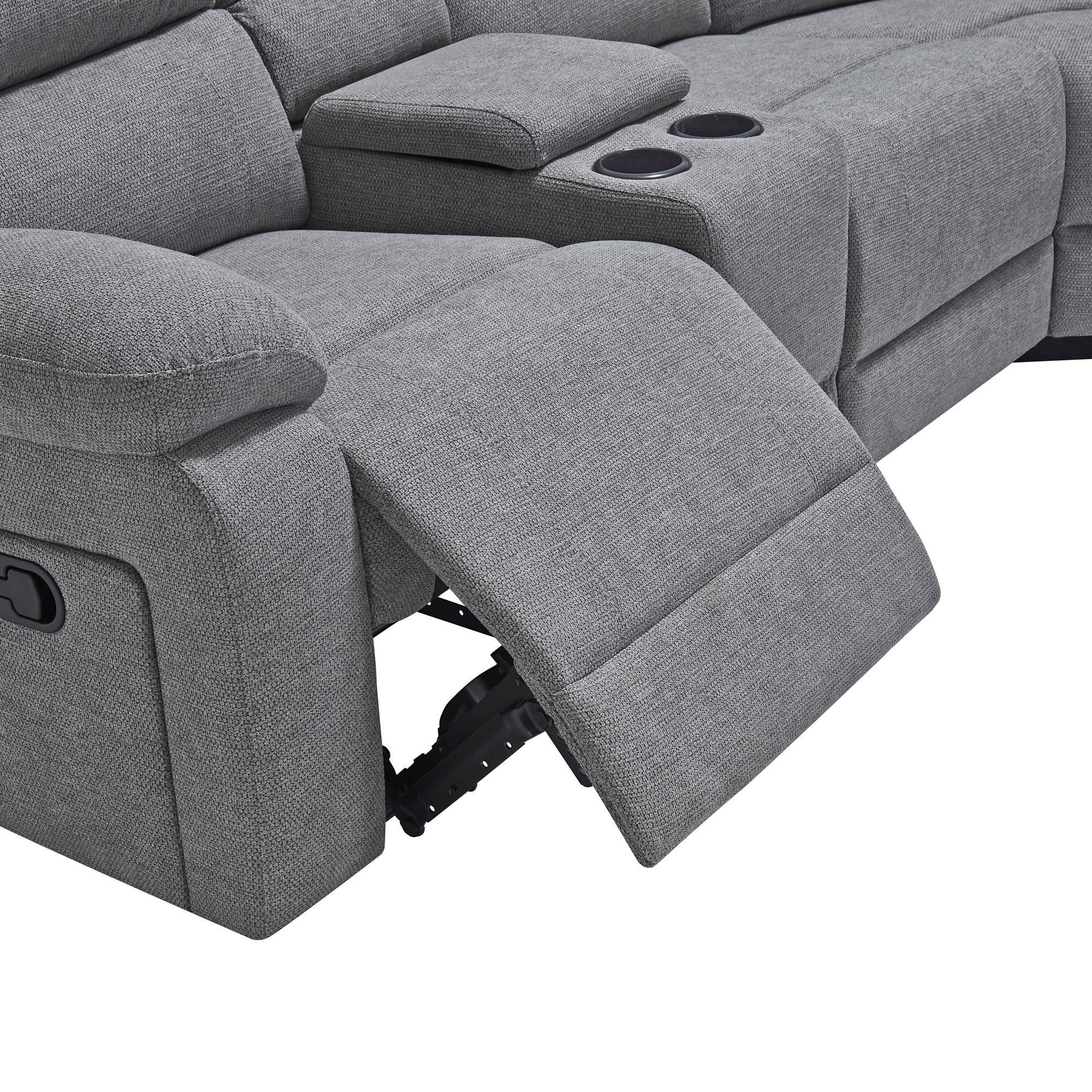 Furniture Online Praga Corner Recliner Linen Sofa – Light Grey - Image 5