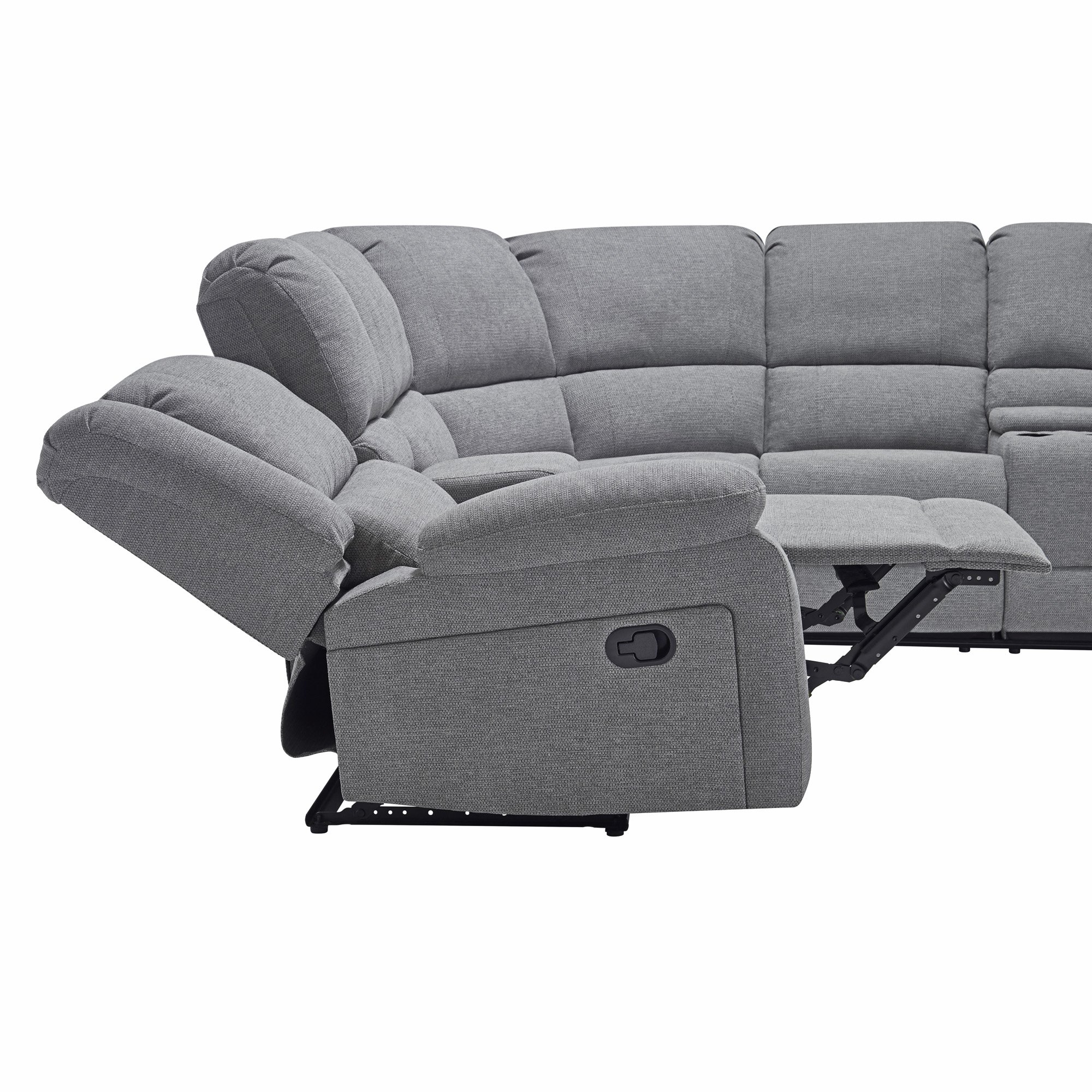 Furniture Online Praga Corner Recliner Linen Sofa – Light Grey - Image 8