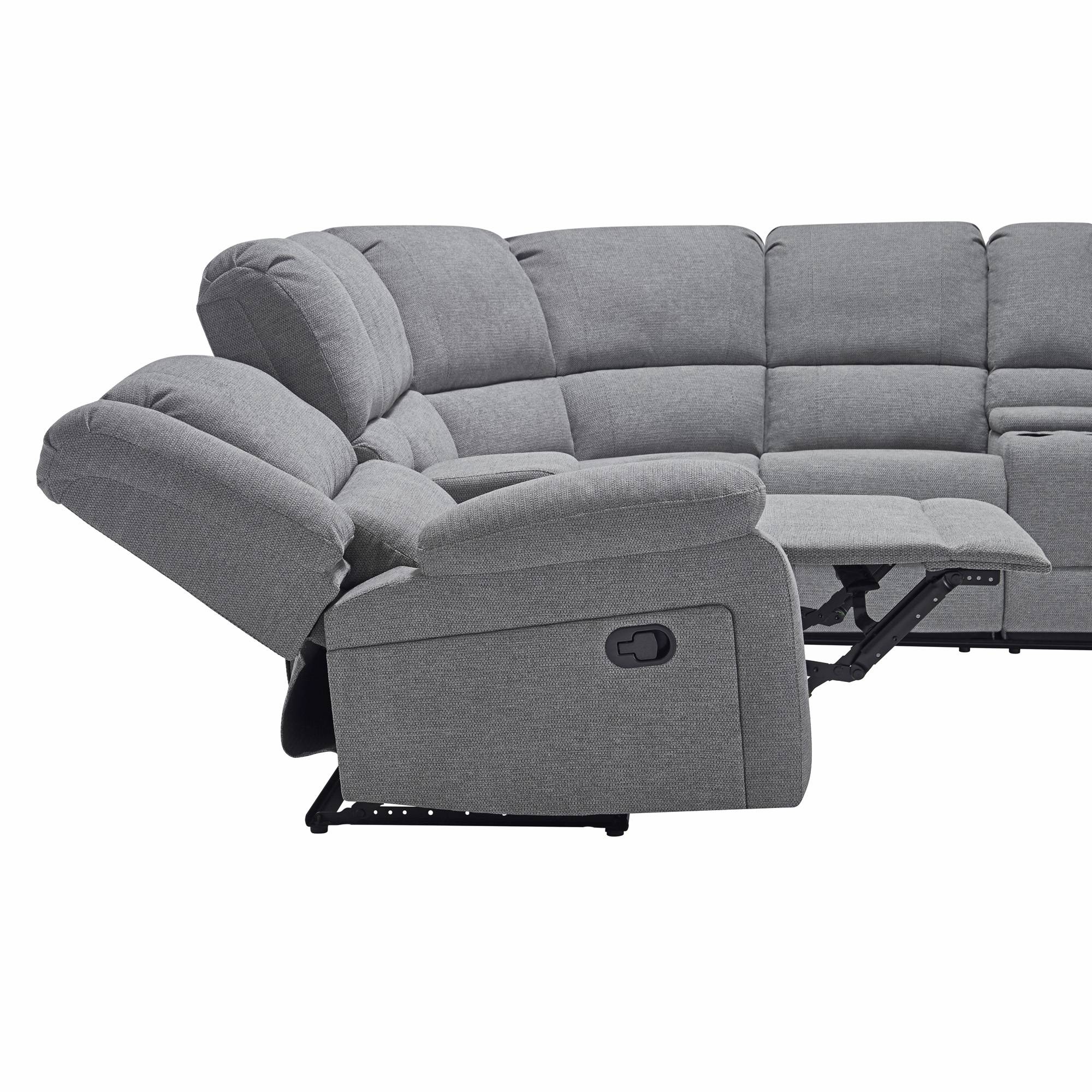 Furniture Online Praga Corner Recliner Linen Sofa – Light Grey - Image 8