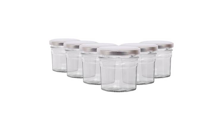 Argon Tableware Glass Jam Jars with Lids - Pack of 6