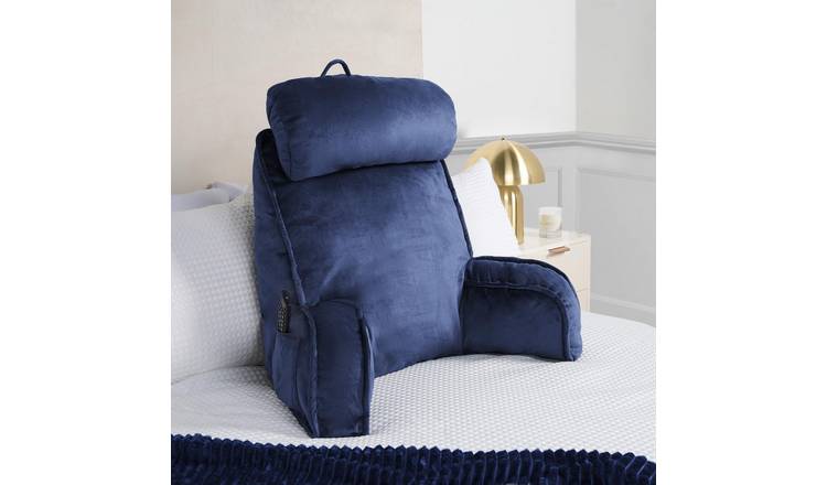 OHS Plain Cuddle Cushion with Headrest - Navy
