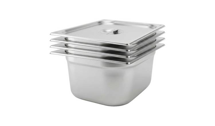Argon Tableware Gastronorm Containers with Lids 1/2 - 8.5L - Set of 4