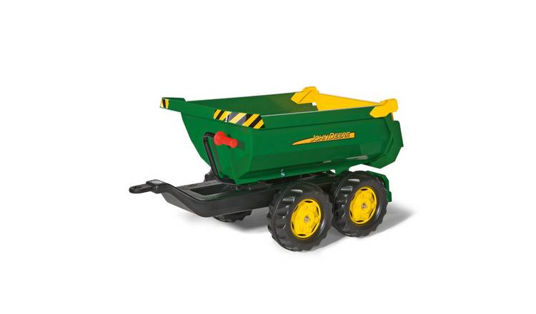 Rolly Toys John Deere Half Pipe Twin Axle Chassie Tipping Trailer - Green