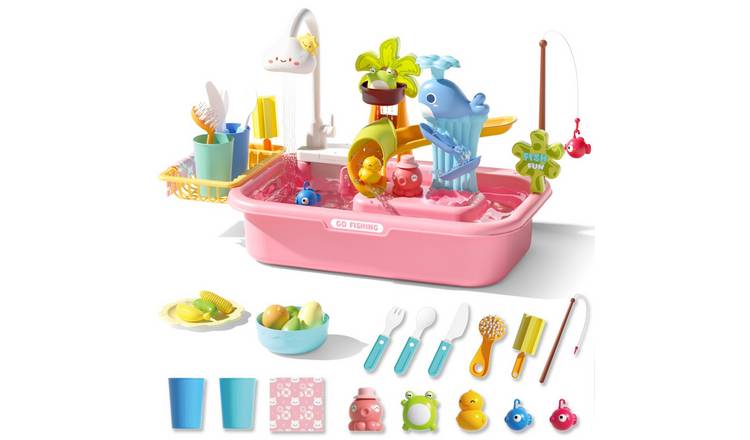 deAO Play Sink With Running Water - Pink