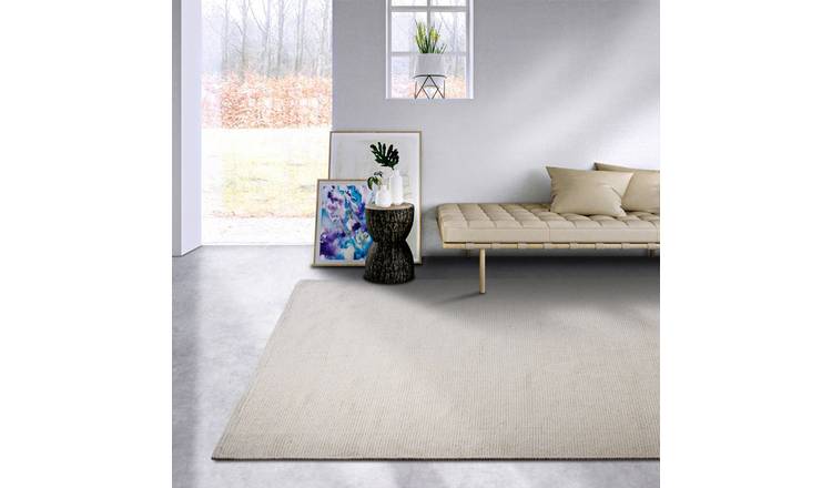 Hanse Home White  Pradesh Wool Reversible Handwoven Rug - 60 x 90cm