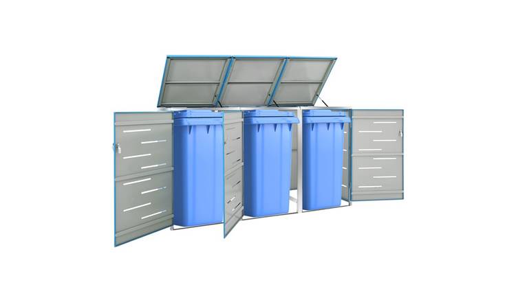 Walplus Triple Wheelie Bin Store - Sky Blue - 207 x 77.5 x 112.5 cm