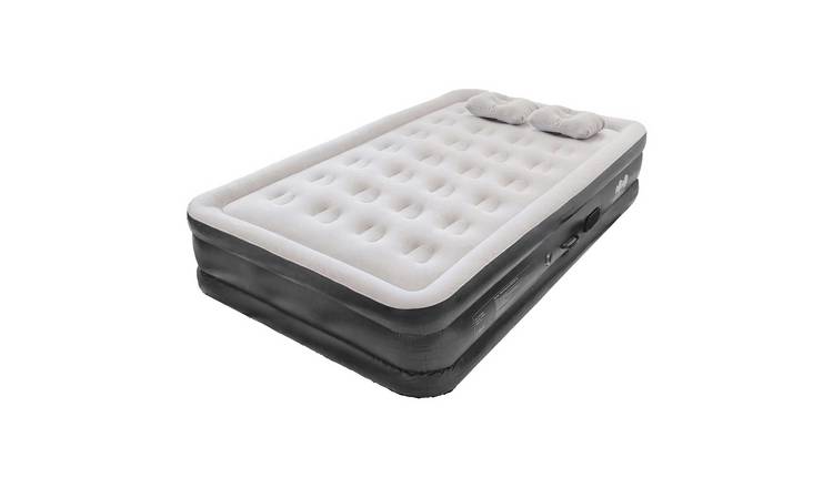 Harbour Housewares Double Airbed with Removable Electric Pump - Black/Grey
