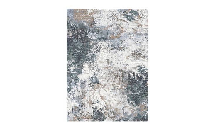 Mega Flooring Blue Modern Abstract Rug - 80 x 150cm