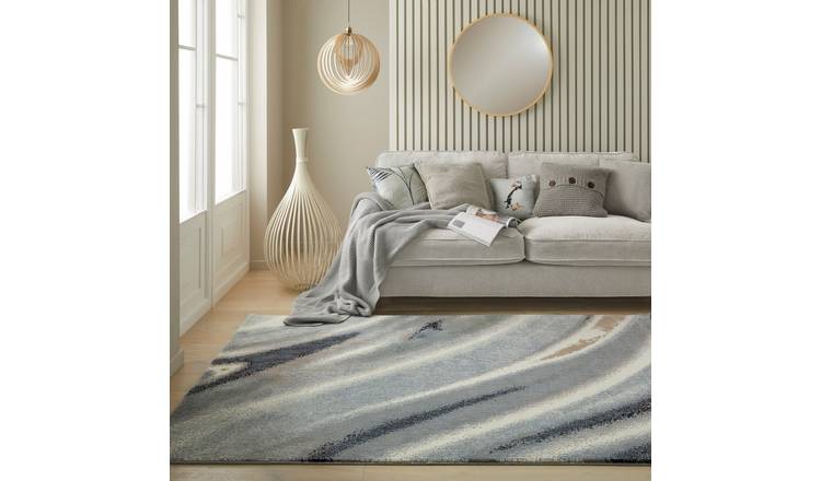 Mega Flooring Grey Modern Abstract Rug - 80 x 150cm
