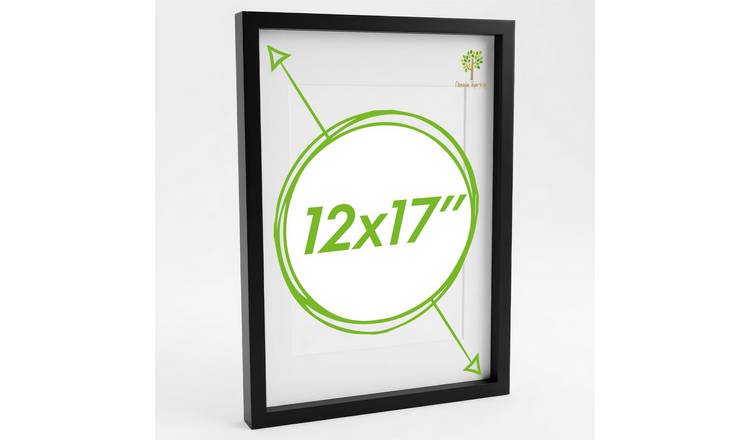 Nicola Spring 3D Box Photo Frame - A3 with Mount - Black/White
