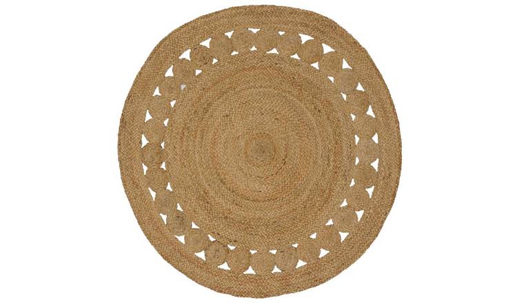 Walplus 2.64 kg Jute Area Rug - Natural - 120 cm