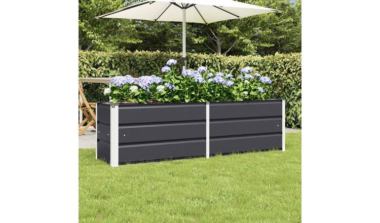 Walplus Steel Garden Planter - Anthracite - 160 x 40 x 45 cm
