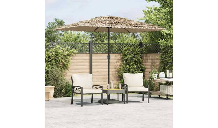 Walplus Polyester Garden Parasol - Brown - 300 x 200 x 250 cm
