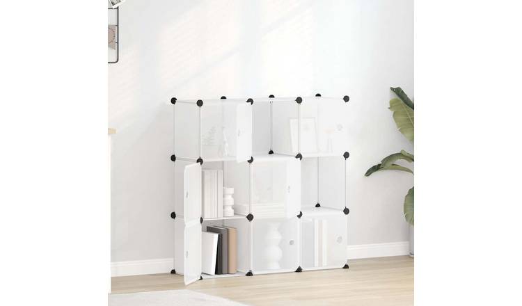 Walplus 9-Cube Plastic Storage Cube Organiser - Transparent - 94.5 x 94.5 x 31.5