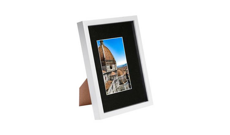 Nicola Spring 3D Shadow Box Frame - 8x12" with Mount - White & Black