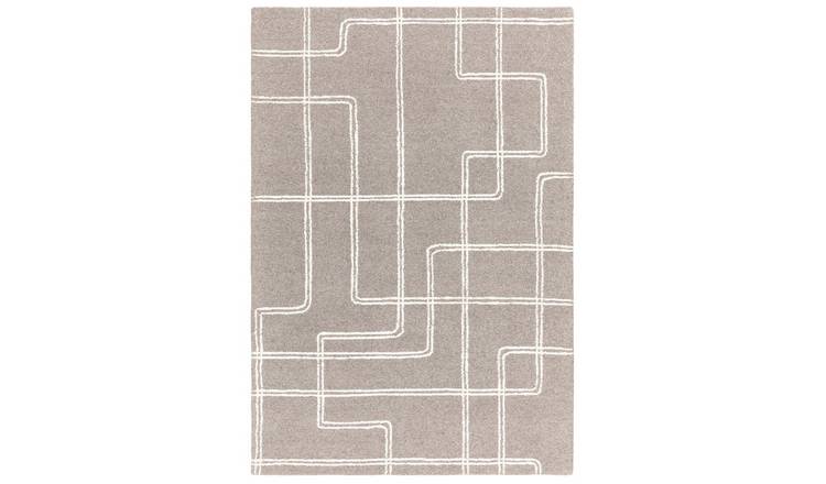 Mega Flooring Grey Handmade Geometric Rug - 120 x 170cm