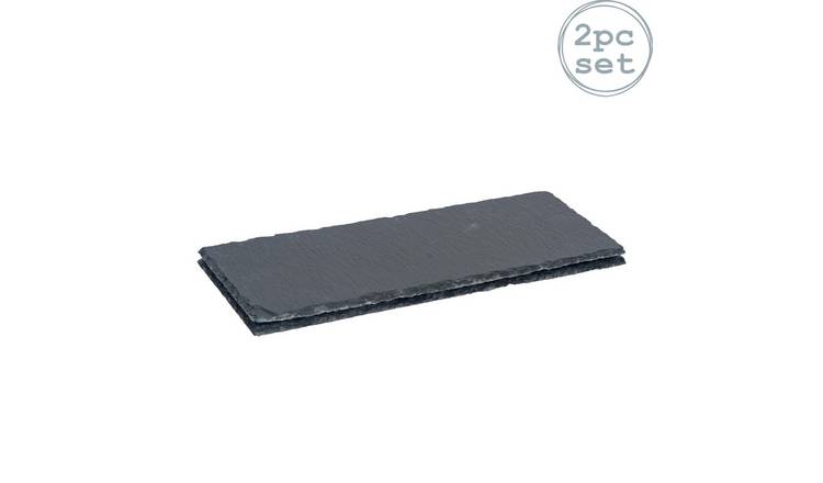 Argon Tableware Rectangle Slate Dinner Plates - Pack of 2