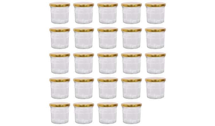 Argon Tableware Glass Jam Jars with Lids - Pack of 24