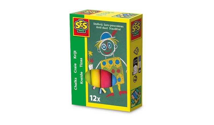 SES Creative Chalk Sticks 12 Piece Craft Set - Coloured