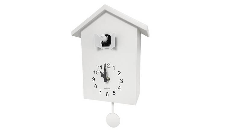 Walplus Minimalist White Window Cuckoo Wall Clock - White