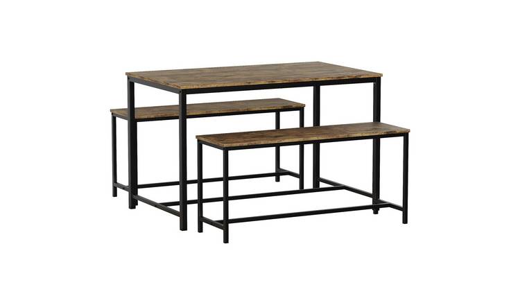 Vida Designs Brooklyn 4 Seater Dining Set - Dark Wood