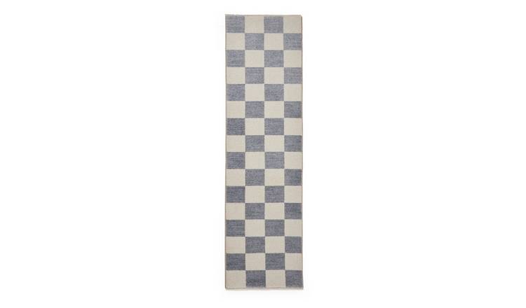 Mega Flooring Blue Modern Geometric Rug - 60 x 230cm
