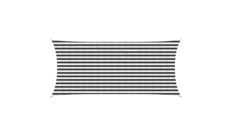 Walplus Rectangular HDPE Sun Shade Sail - Anthracite and White - 200 x 500 cm