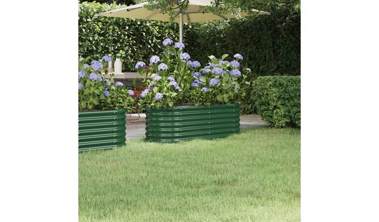 Walplus Galvanised Steel Raised Garden Bed - Green - 114 x 40 x 36 cm