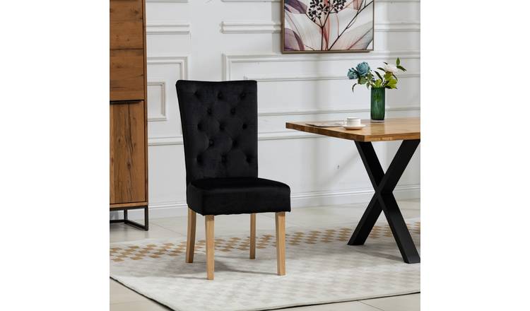 Artemis Home Pienza Velvet Dining Chairs - Set of 2 - Black