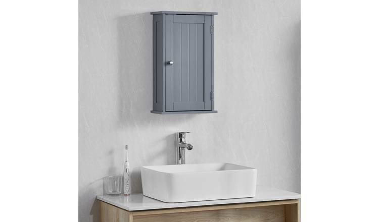 Bath Vida Priano 1 Door Wall Cabinet - Grey