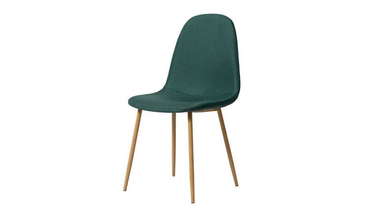 HomeGardenDirect Asteria Linen Fabric With Wood Legs Set of 2 - Green