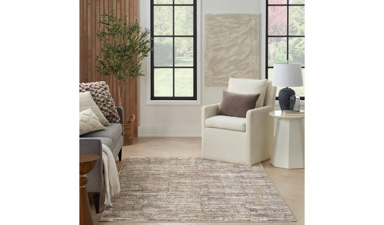 Mega Flooring White Modern Abstract Rug - 160 x 221cm