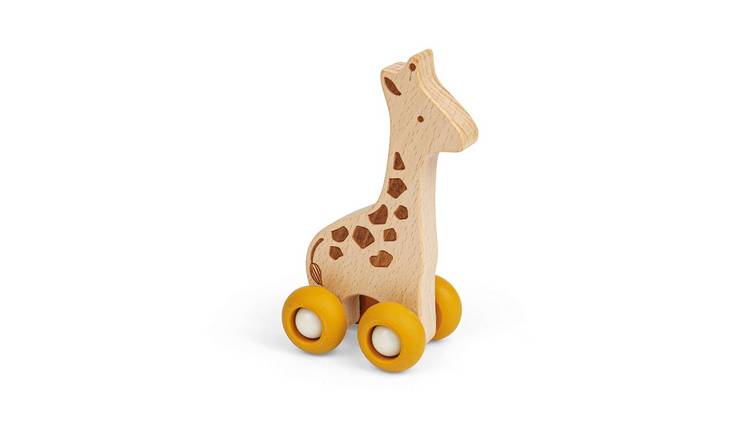 Bigjigs Toys  Jungle Animal on Wheels Giraffe - 12 Months +