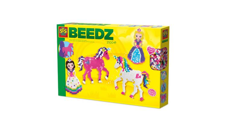 SES Creative Iron On Beads Unicorns Princess Craft Set - Age 5+