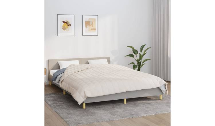 Walplus 13 kg Cotton Weighted Blanket - Light Cream - 200 x 230 cm