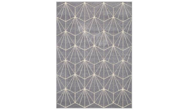 Mega Flooring Grey Modern Geometric Rug - 200 x 285cm