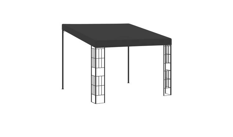 Walplus 3 x 3 m Fabric Wall-mounted Gazebo - Anthracite