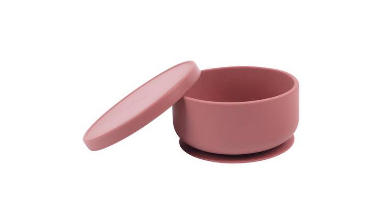 Tiny Dining Baby Silicone Suction Bowl with Lid - Dusty Rose