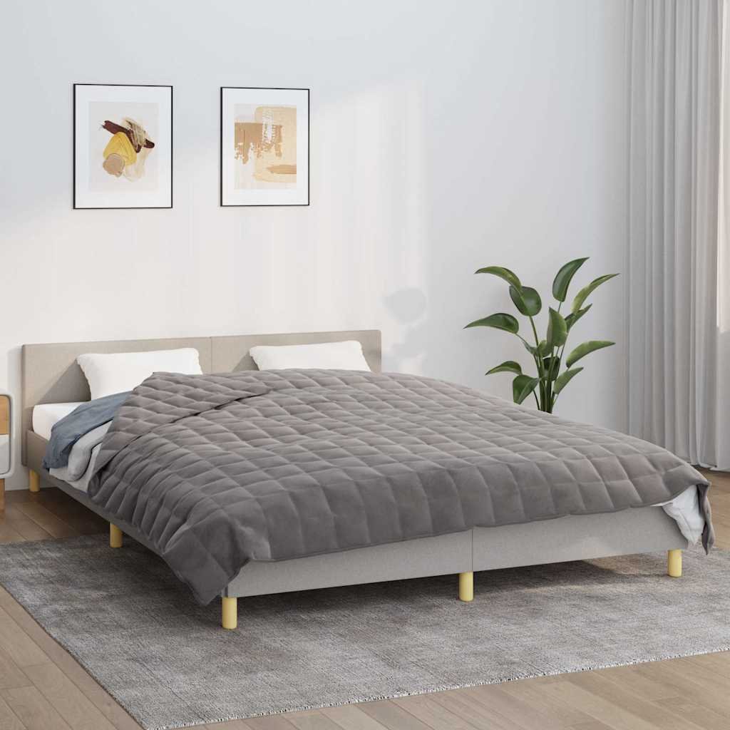 Walplus 15 kg Polyester Weighted Blanket - Grey - 220 x 235 cm - Image 1