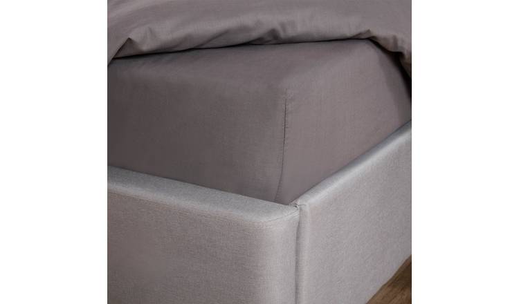 OHS Easy Care Polycotton Deep Fitted Bed Sheet Charcoal - King