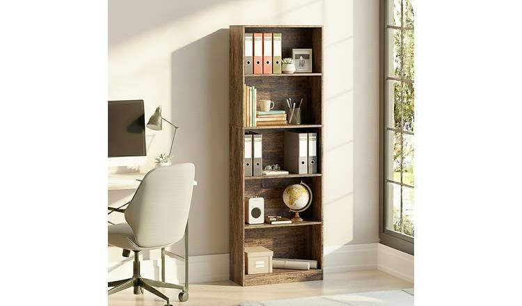 Vida Designs Cambridge 5 Tier Extra Large Freestanding Bookcase - Dark Wood