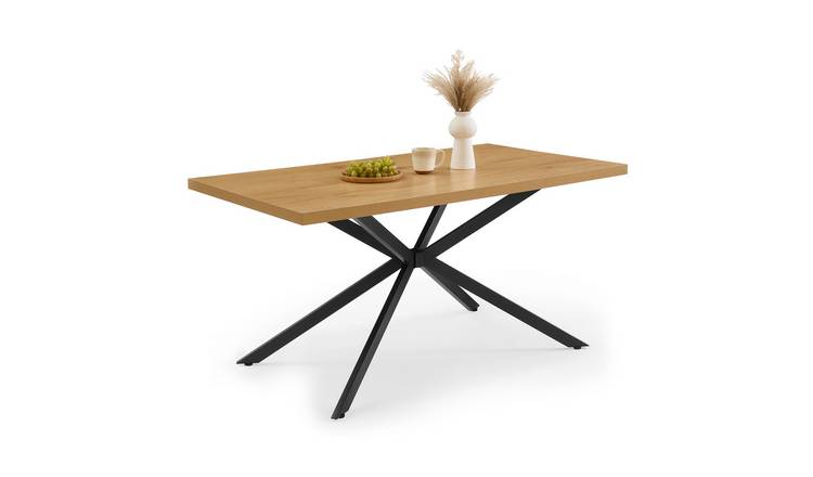 Vonhaus Abel Dining Table Rectangular 6 Seater - Brown
