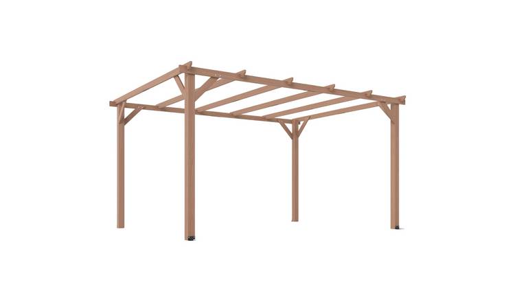 Outsunny Fir Wood Grape Trellis Pergola - Acid Brown