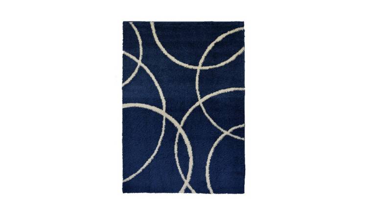 Mega Flooring Blue Shaggy Abstract Rug - 160 x 230cm