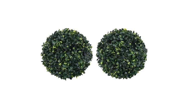 Walplus Pack of 2 Artificial Boxwood Balls - Green - 45 cm