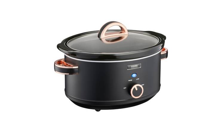Cooks Professional 3.5L Slow Cooker with 3 Heat Settings - Black/Copper