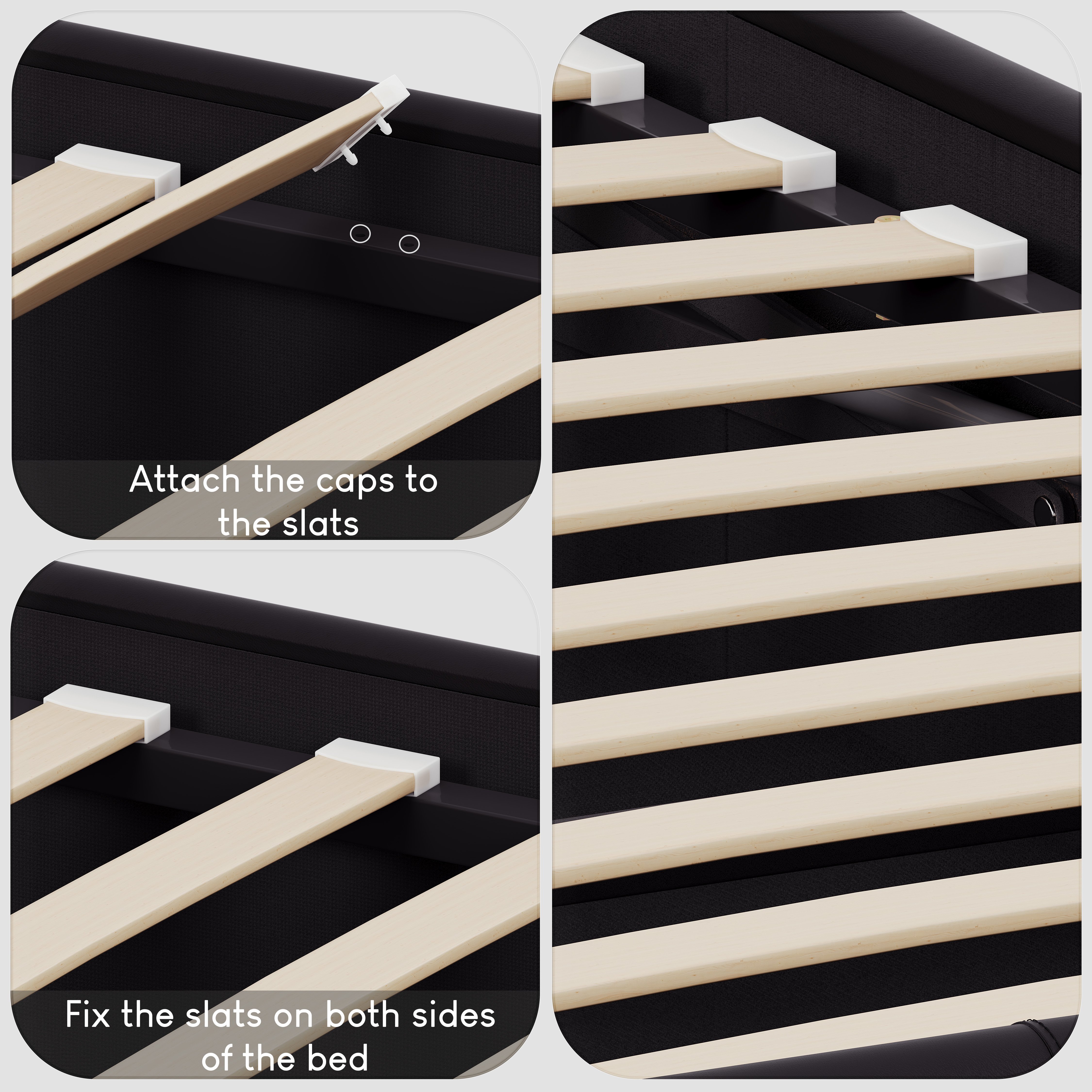 Vida Designs Lisbon Faux Leather UKFR 5ft King Size Bed Frame - Black - Image 3