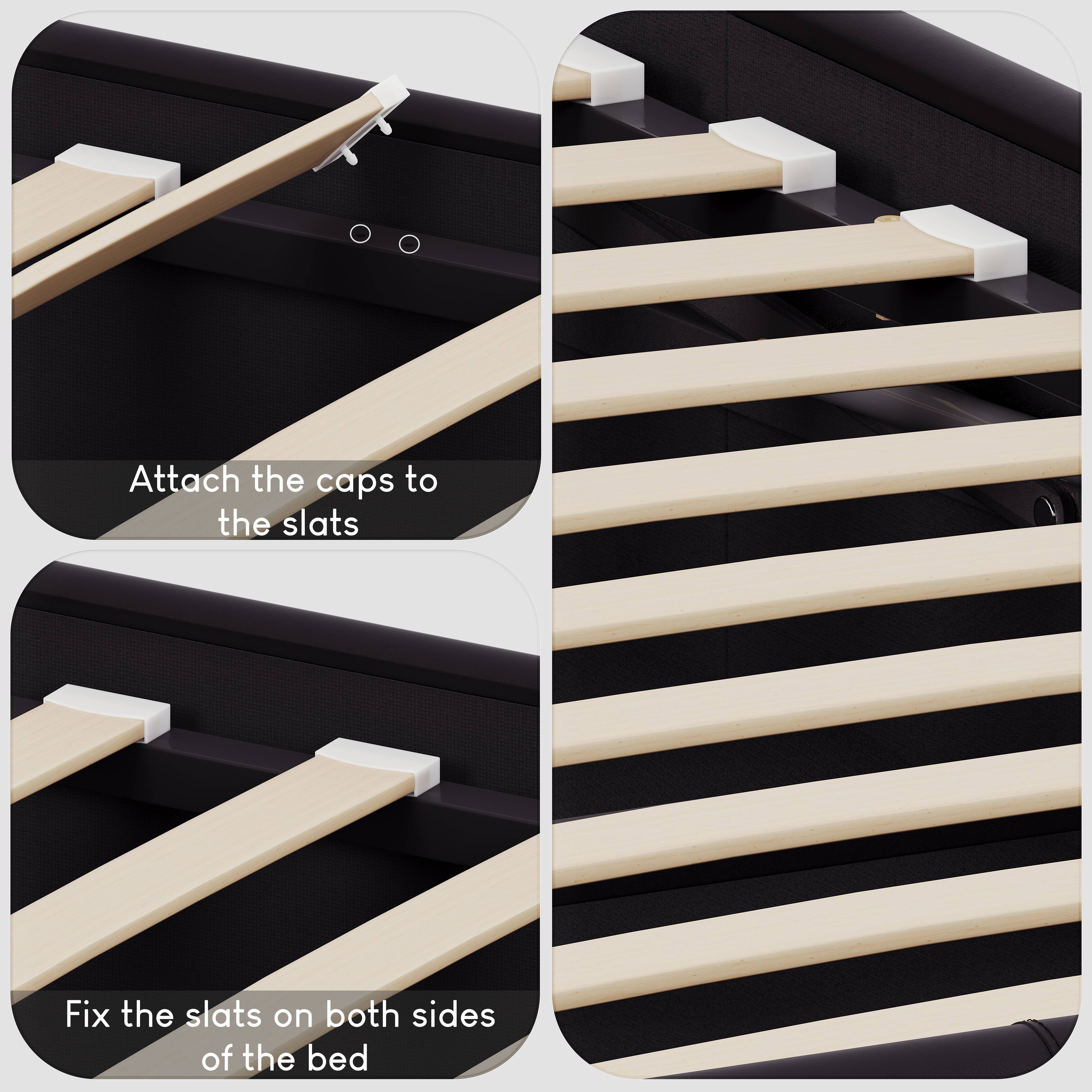Vida Designs Lisbon Faux Leather UKFR 5ft King Size Bed Frame - Black - Image 3