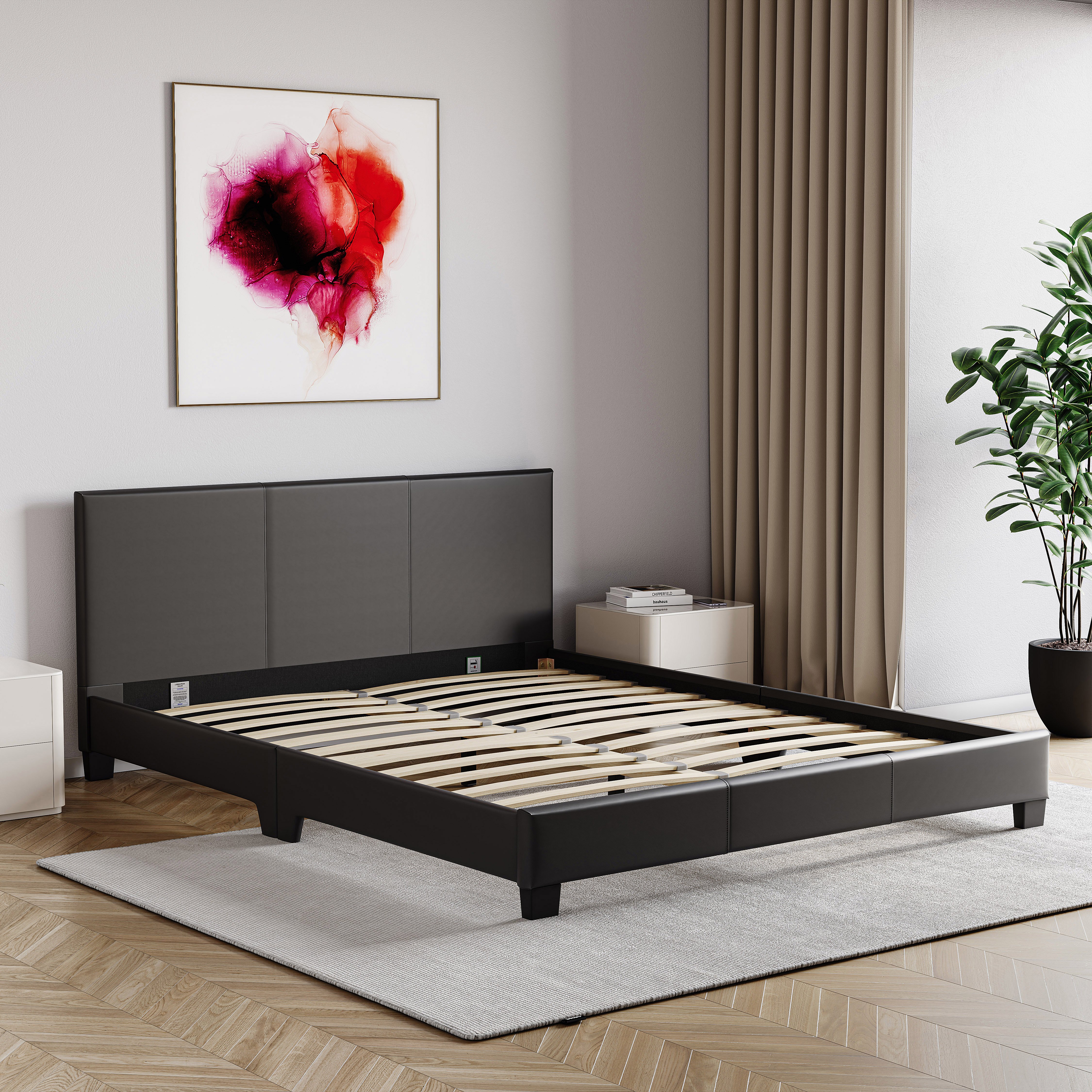 Vida Designs Lisbon Faux Leather UKFR 5ft King Size Bed Frame - Black - Image 6