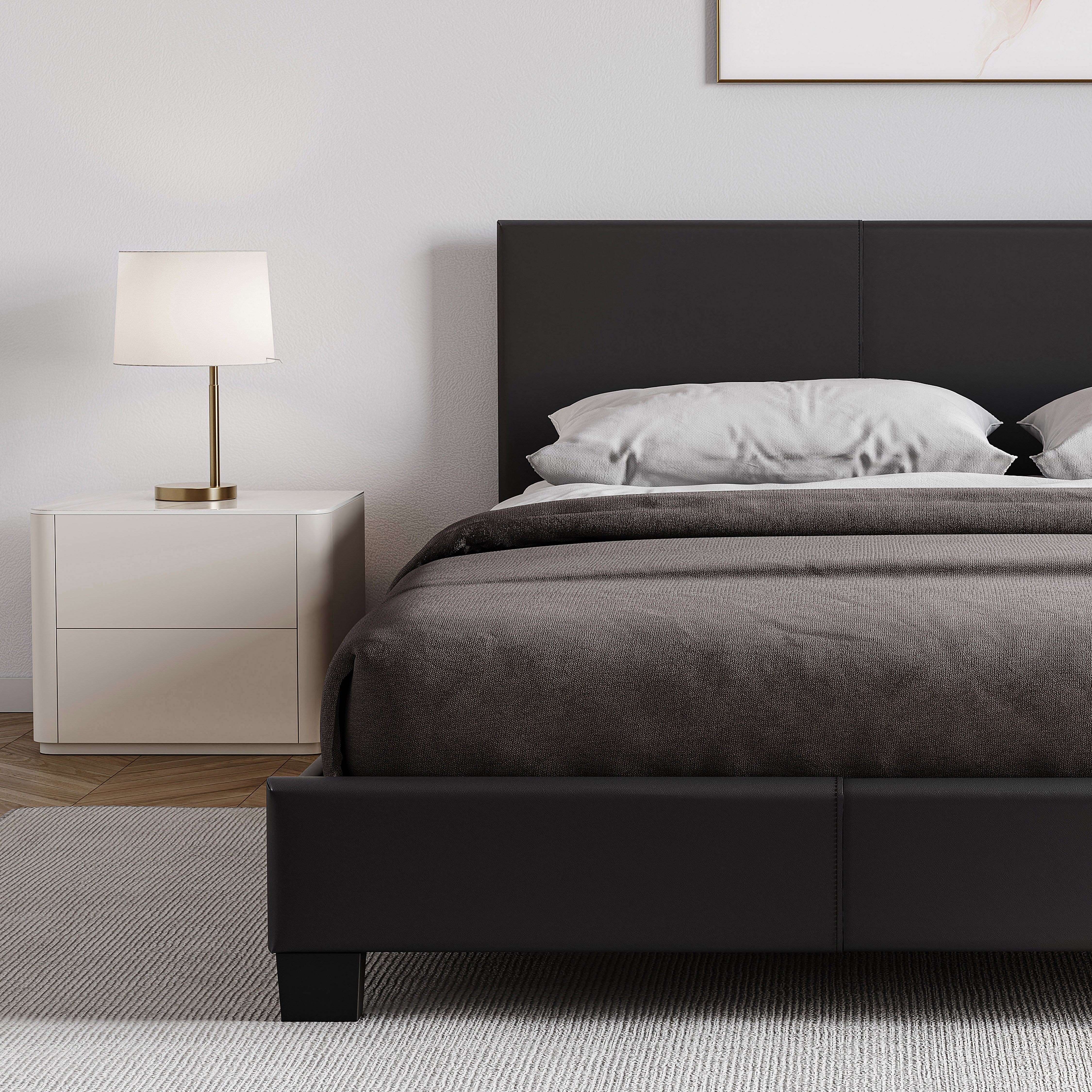 Vida Designs Lisbon Faux Leather UKFR 5ft King Size Bed Frame - Black - Image 7
